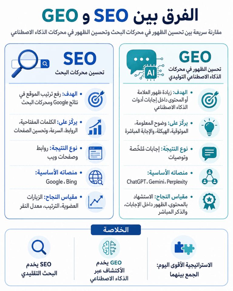 الفرق بين SEO و GEO
